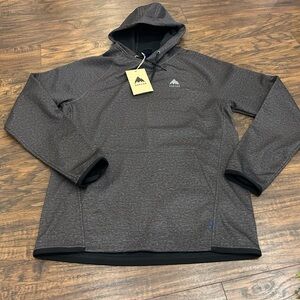NWT BURTON Mens Crown Waterproof Fleece Pullover Hoodie True Black Heather Small